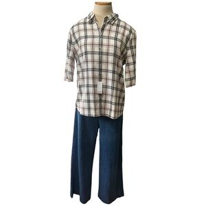 ATM Anthony Thomas Melillo Plaid Short Sleeve Shirt, size Large